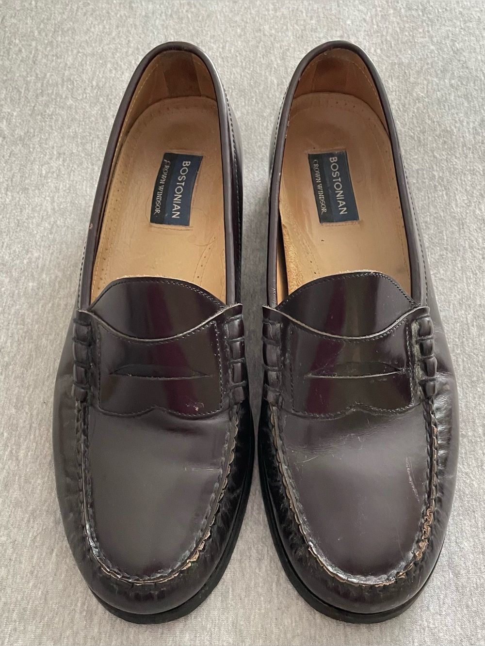 Bostonian Crown Windsor Men’s Sz 11.5D Burgundy Leather Penny Loafers READ